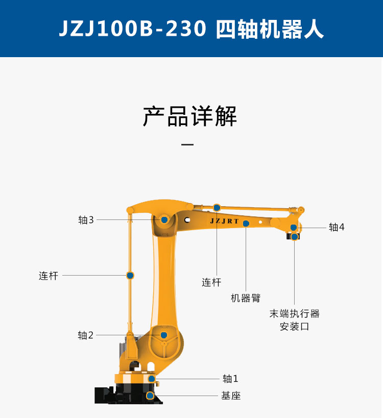 九众九机器人有限公司JZJ100B-230四轴关节机械手臂 冲压机器人