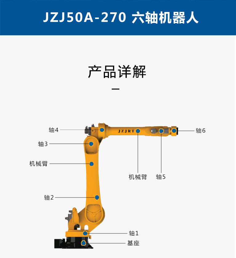 九众九机器人有限公司JZJ50A-270 50Kg自动化机械手臂 六轴上下料机器人